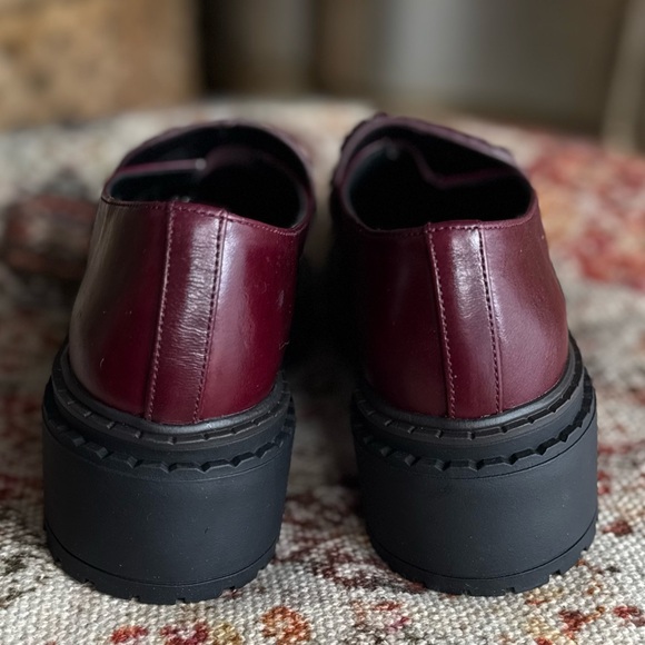 Cherry burgundy  Leather Shoes loafers comfortable shoes - Picture 9 of 10